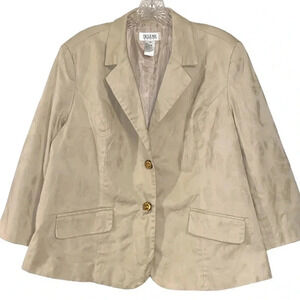SELENE SPORT | Dayton Jacquard Beige 3/4 Sleeves Blazer Size 18 (runs small)